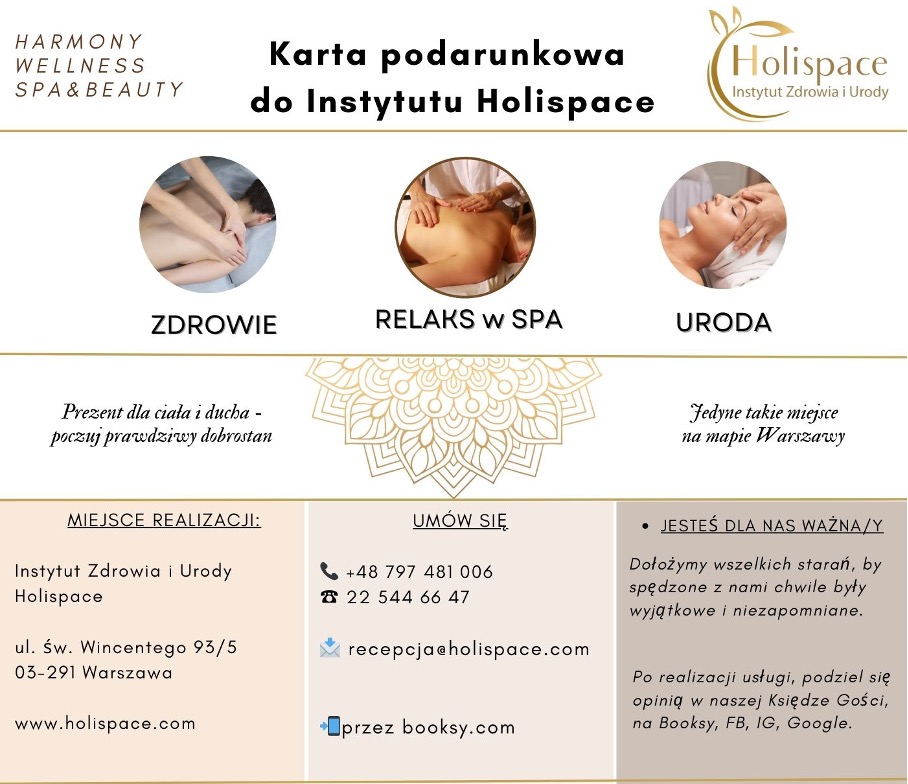 Widok karty podarunkowej Holispace